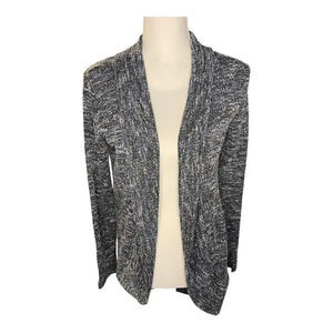 Aeropostale Women’s Small Heather Gray & Blue Knit Open Front Cardigan‎